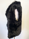 UNBRANDED BLACK CONEY FUR SLEEVELESS GILET ONE SIZE APPROX M/L