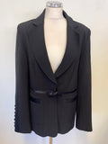 WHISTLES BLACK TUXEDO TAILORED WIDE LEG TROUSER SUIT SIZE 16