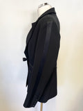 WHISTLES BLACK TUXEDO TAILORED WIDE LEG TROUSER SUIT SIZE 16
