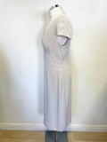 GINA BACCONI LIGHT GREY CAP SLEEVE DRESS & JACKET SPECIAL OCCASION SUIT SIZE 14