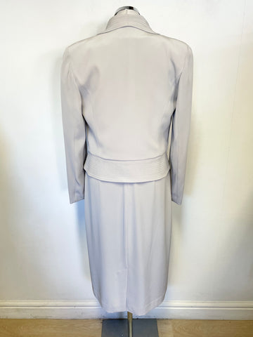 GINA BACCONI LIGHT GREY CAP SLEEVE DRESS & JACKET SPECIAL OCCASION SUIT SIZE 14