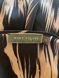 MINT VELVET BLACK & BROWN PRINT SLEEVELESS DRESS  SIZE 12