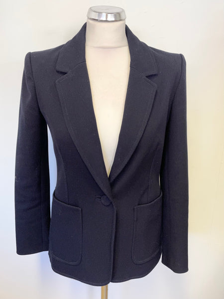 CLAUDIE PIERLOT VALERIA NAVY BLUE LONG SLEEVE JACKET SIZE 36 UK 8