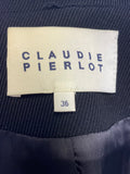 CLAUDIE PIERLOT VALERIA NAVY BLUE LONG SLEEVE JACKET SIZE 36 UK 8