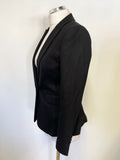 REISS DARTMOUTHS BLACK WOOL MIX  LONG SLEEVED JACKET SIZE 8