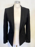 REISS DARTMOUTHS BLACK WOOL MIX  LONG SLEEVED JACKET SIZE 8