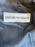 EMPORIO ARMANI ANTINIA GREY WOOL MIX EMBROIDERED LONG SLEEVED JACKET SIZE 42 UK 10