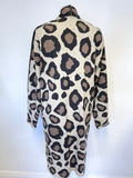 RINO & PELLE CAMEL & BLACK PRINT LONG SLEEVED CARDIGAN/ JACKET SIZE XL
