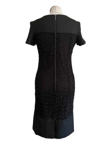 MARKS & SPENCER AUTOGRAPH BLACK LACE OVERLAY PENCIL DRESS SIZE 8