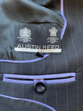 AUSTIN REED WOOL BLEND BLACK PINSTRIPE PENCIL DRESS & JACKET SUIT SIZE 8