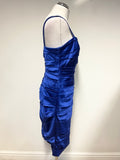 IRRESISTIBLE ROYAL BLUE PLEATED DRESS & BOLERO SPECIAL OCCASION OUTFIT SIZE 14