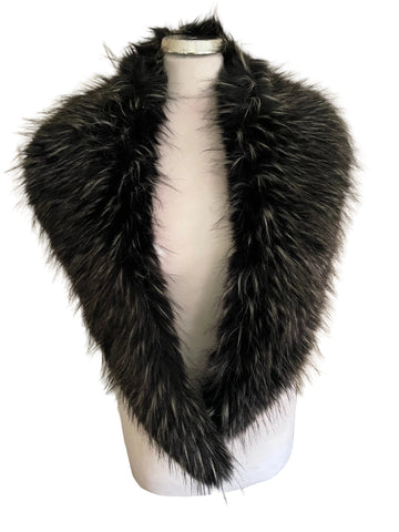 UNBRANDED BLACK & BEIGE FAUX FUR COLLAR/STOLE