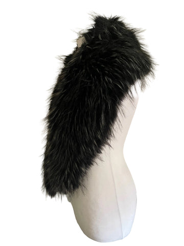 UNBRANDED BLACK & BEIGE FAUX FUR COLLAR/STOLE