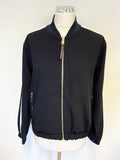 BRAND NEW TOMMY HILFIGER DARK BLUE & WHITE COLOUR BLOCK TWILL BOMBER JACKET & JOGGER PANTS SET SIZE 6/8