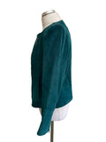 TWIGGY FOR MARKS & SPENCER EMERALD GREEN SUEDE ZIP UP JACKET SIZE 14