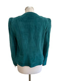 TWIGGY FOR MARKS & SPENCER EMERALD GREEN SUEDE ZIP UP JACKET SIZE 14