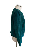 TWIGGY FOR MARKS & SPENCER EMERALD GREEN SUEDE ZIP UP JACKET SIZE 14