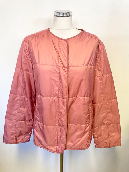 MAX MARA WEEKEND PINK SILK & WOOL INSULATED QUILTED LIGHT WEIGHT JACKET SIZE 10