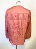 MAX MARA WEEKEND PINK SILK & WOOL INSULATED QUILTED LIGHT WEIGHT JACKET SIZE 10