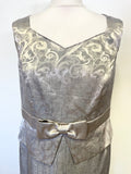 ROMAN SILVER GREY SLEEVELESS DRESS & 3/4 SLEEVED JACKET SPECIAL OCCASION SUIT SIZE 10 UK 14