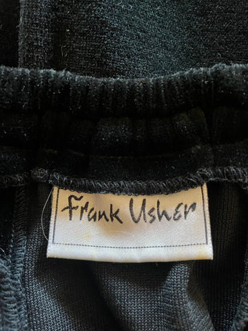 FRANK USHER BLACK VELVET A-LINE LONG EVENING SKIRT SIZE 38 UK 10