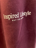 WAT THE BRAND INSPIRED LIFESTYLE BURGUNDY HOODIE & JOGGING BOTTOM SET SIZE S/XS