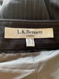 L.K BENNETT CHARCOAL PINSTRIPE TAILORED TROUSERS SUIT  SIZE 14
