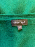 PHASE EIGHT EMERALD GREEN 3/4 SLEEVED WRAP ACROSS KNIT DRESS SIZE 12