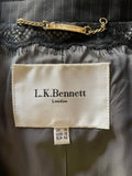 L.K BENNETT CHARCOAL PINSTRIPE TAILORED TROUSERS SUIT  SIZE 14
