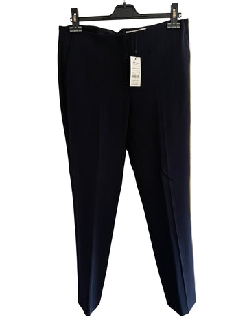 BRAND NEW LK BENNETT ROSANNE SLOANE BLUE PINSTRIPE TAILORED TROUSERS SUIT SIZE 14