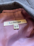 L.K. BENNETT DARK GREY WOOL PLEATED REAR JACKET SIZE 14