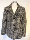 BRAND NEW EASTEX BLACK & GREY TWEED LONG SLEEVED JACKET SIZE 12