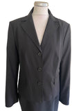 HUGO BOSS VIRGIN WOOL BLACK TAILORED JACKET SKIRT & TROUSER SUIT SIZE 12,14 & 16