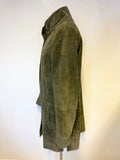 MADDOX SAGE GREEN SUEDE MID LENGTH COAT SIZE 14