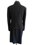HUGO BOSS VIRGIN WOOL BLACK TAILORED JACKET SKIRT & TROUSER SUIT SIZE 12,14 & 16