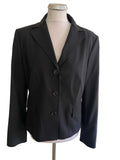 HUGO BOSS VIRGIN WOOL BLACK TAILORED JACKET SKIRT & TROUSER SUIT SIZE 12,14 & 16