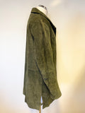 MADDOX SAGE GREEN SUEDE MID LENGTH COAT SIZE 14