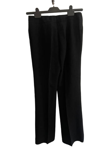 PLANET BLACK WOOL BLEND PAISLEY PRINTED WIDE LEG TROUSERS SIZE 10