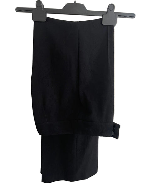 PLANET BLACK WOOL BLEND PAISLEY PRINTED WIDE LEG TROUSERS SIZE 10