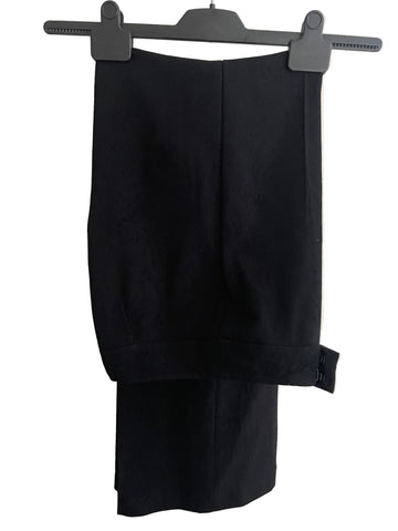 PLANET BLACK WOOL BLEND PAISLEY PRINTED WIDE LEG TROUSERS SIZE 10