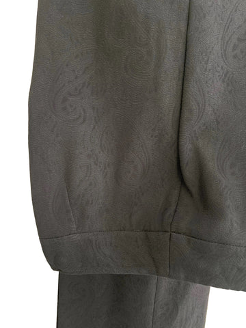 PLANET BLACK WOOL BLEND PAISLEY PRINTED WIDE LEG TROUSERS SIZE 10