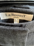 LK BENNETT WOOL DARK GREY STRAIGHT LEG TROUSERS  SIZE 8