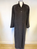 PAUL COSTELLO COLLECTION GREY WOOL,ALPACA & MOHAIR FULL LENGTH COAT SIZE 12