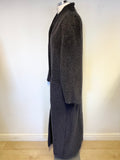 PAUL COSTELLO COLLECTION GREY WOOL,ALPACA & MOHAIR FULL LENGTH COAT SIZE 12