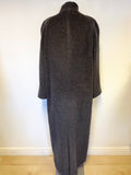 PAUL COSTELLO COLLECTION GREY WOOL,ALPACA & MOHAIR FULL LENGTH COAT SIZE 12