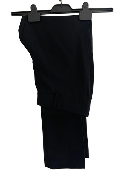 ALL SAINTS BALHAM BLACK 100% WOOL STRAIGHT LEG TROUSERS SIZE 12