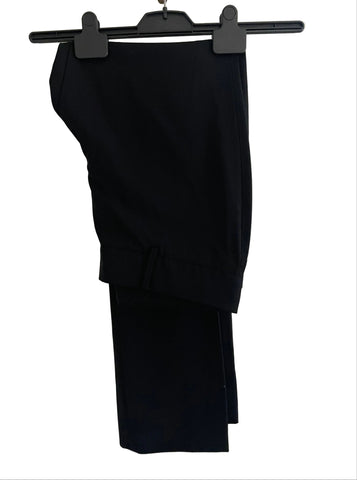 ALL SAINTS BALHAM BLACK 100% WOOL STRAIGHT LEG TROUSERS SIZE 12