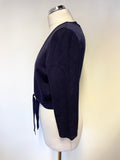 DAMSEL IN A DRESS NAVY BLUE 3/4 SLEEVED BOLERO FINE KNIT CARDIGAN  SIZE 14