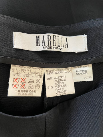 MARELLA BLACK STRAIGHT LEG TROUSERS SIZE 14
