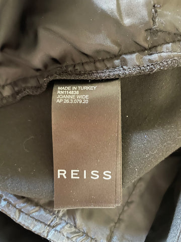 REISS JOANNE BLACK WIDE LEG TROUSERS SIZE 10